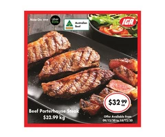 Beef Porterhouse Steak From IGA Ravenswood