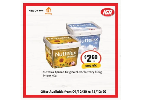 Nuttelex Spread Original/Lite/Buttery From IGA Ravenswood