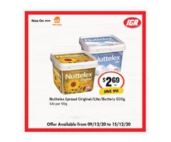 Nuttelex Spread Original/Lite/Buttery From IGA Ravenswood