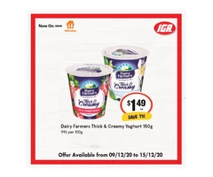 Dairy Farmers Thick & Creamy Yoghurt From IGA Ravenswood