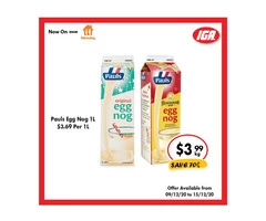 Pauls Egg Nog From IGA Ravenswood