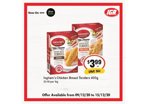 Ingham's Chicken Breast Tenders From IGA Ravenswood