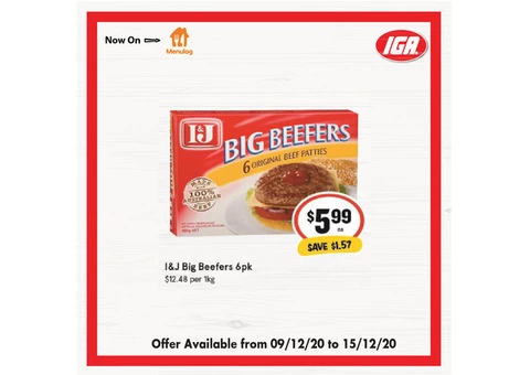 I&J Big Beefers From IGA Ravenswood
