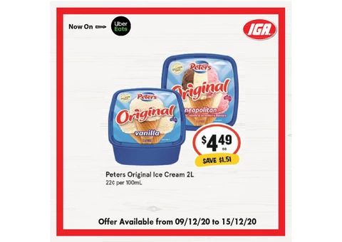 Peters Original Ice Cream From IGA Ravenswood