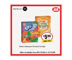 Peters Lifesavers/Frosty Fruit From IGA Ravenswood