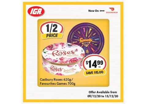 Cadbury Roses/Favourites Games From IGA Ravenswood