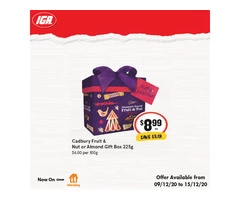 Cadbury Fruit & Nut or Almond Gift Box From IGA Ravenswood