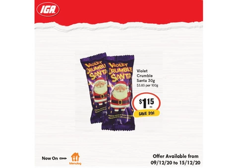 Violet Crumble Santa From IGA Ravenswood