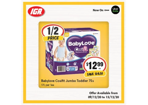 Babylove Cosifit Jumbo Toddler From IGA Ravenswood