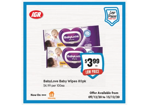 BabyLove Baby WipesFrom IGA Ravenswood