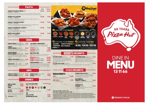 Dine In Menu Offer From Pizza Hut Orange