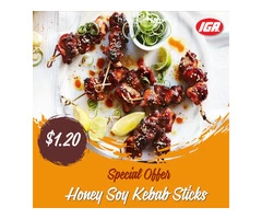 Honey Soy Kebab Sticks at IGA Ravenswood