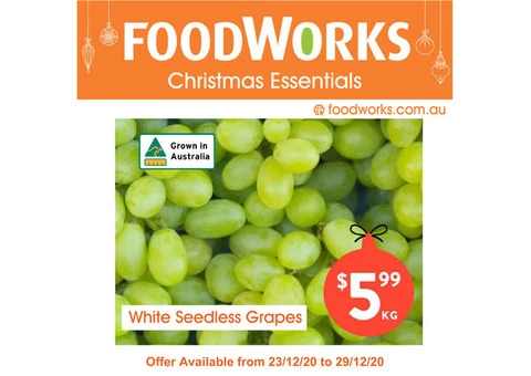 White Seedless Grapes - Essential Item, FoodWorks Clovelly
