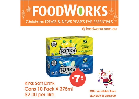 Kirks Soft Drink Cans - Essential Item, FoodWorks Clovelly