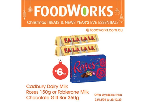 Cadbury Dairy Milk Roses or Toblerone Milk Chocolate  - Essential Item, FoodWorks Clovelly