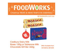 Cadbury Dairy Milk Roses or Toblerone Milk Chocolate  - Essential Item, FoodWorks Clovelly