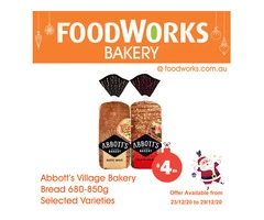 Abbott's Village Bakery Bread - Essential Item, FoodWorks Clovelly