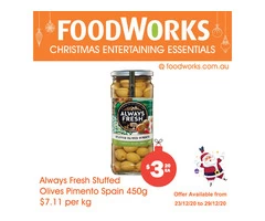 Always Fresh Stuffed Olives Spain - Essential Item, FoodWorks Clovelly