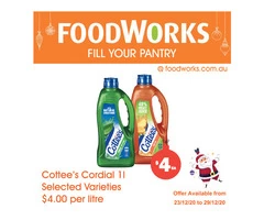 Cottee's Cordial  - Essential Item, FoodWorks Clovelly