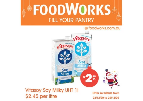 Vitasoy Soy Milky UHT  - Essential Item, FoodWorks Clovelly