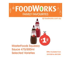 MasterFoods Squeezy Sauce - Essential Item, FoodWorks Clovelly