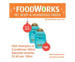 OGX Shampoo Conditioner - Essential Item, FoodWorks Clovelly