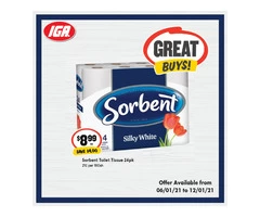 Sorbent Toilet Tissue  at IGA Ravenswood