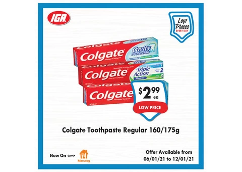 Colgate Toothpaste Regular at IGA Ravenswood