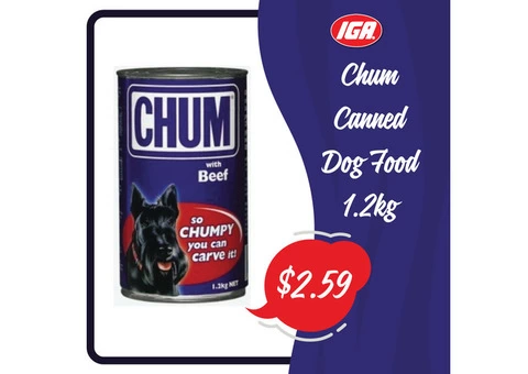 Chum Canned Dog Food at IGA Ravenswood