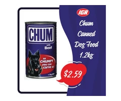 Chum Canned Dog Food at IGA Ravenswood