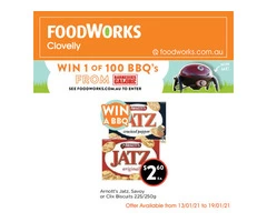 Arnott's Jatz, Savoy or Clix Biscuits at Foodworks Clovelly Store