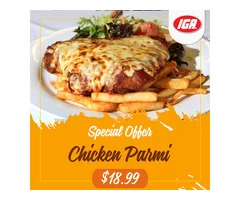 Chicken Parmi at IGA Ravenswood
