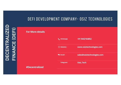 DeFi Development Company - osiz technologies