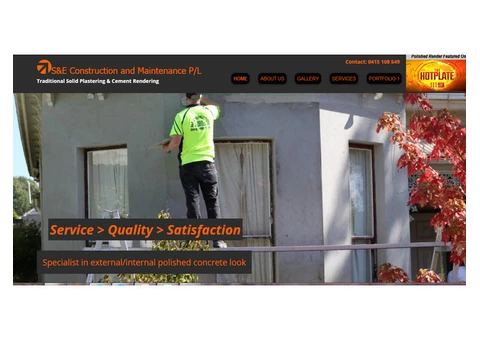 Contact S & E Construction service as certified solid plasterer - 2/2