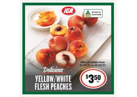 YELLOW/WHITE FLESH PEACHES at IGA Ravenswood Store