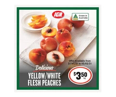 YELLOW/WHITE FLESH PEACHES at IGA Ravenswood Store