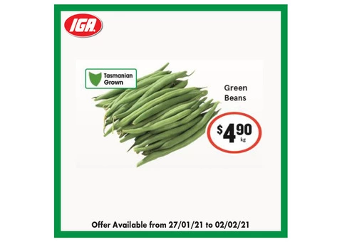 Green Beans at IGA Ravenswood Store