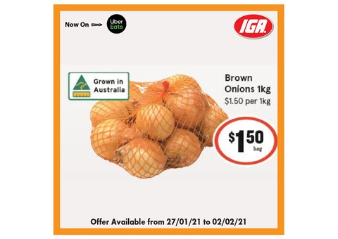 Brown Onions at IGA Ravenswood Store