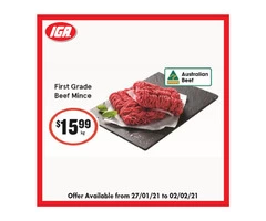 First Grade Beef Mince From IGA Ravenswood