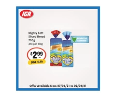 Mighty Soft Sliced Bread From IGA Ravenswood Store