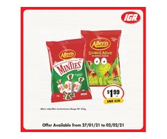 Allen's Jelly/Mint Confectuonery Range at IGA Ravenswood Store