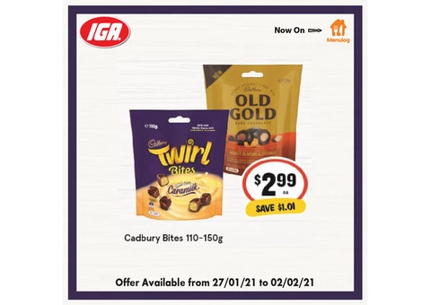 Cadbury Bites at IGA Ravenswood Store