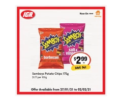 Samboys Potato Chips at IGA Ravenswood