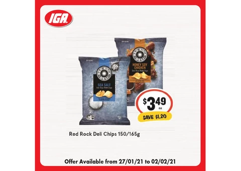 Red Rock Deli Chips at IGA Ravenswood Store