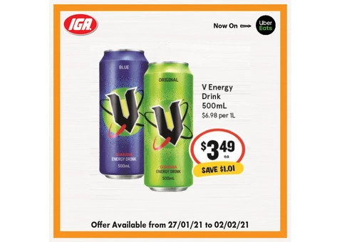 V Energy Drink at IGA Ravenswood Store