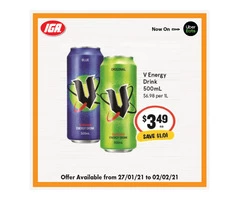 V Energy Drink at IGA Ravenswood Store