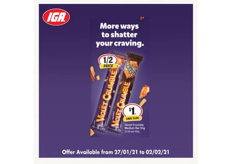 Violet Crumble Medium Bar at IGA Ravenswood Store