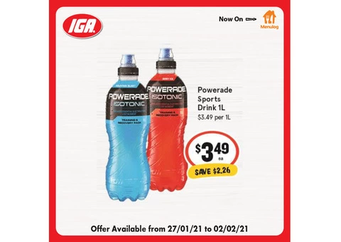 Powerade Sports Drink at IGA Ravenswood Store