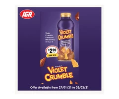Violet Crumble Flavoured Milk at IGA Ravenswood