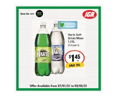 Hartz Soft Drink/Mixer at IGA Ravenswood Store